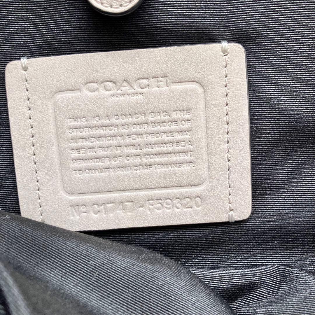 コーチ ショルダーバッグ ボディバッグ レザー ナイロン ロゴ 黒 ブラック