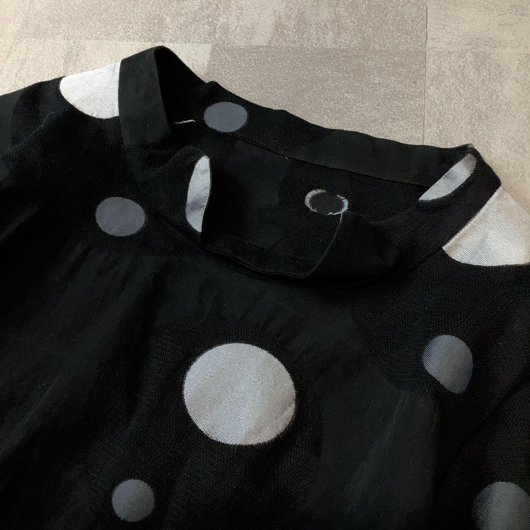 美品 慈雨 センソユニコ ランダムドット アシンメトリー デザイン ワンピース