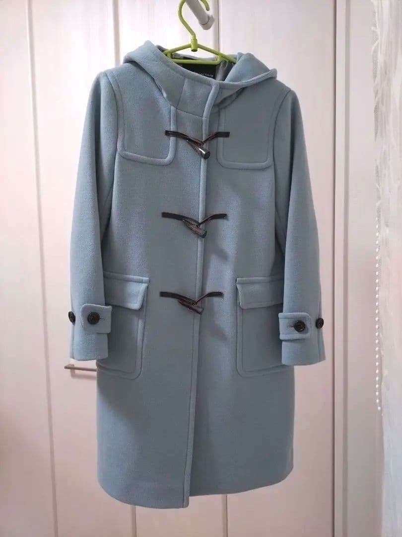 【グリーンレーベルリラクシング】 ダッフルコート くすみブルー