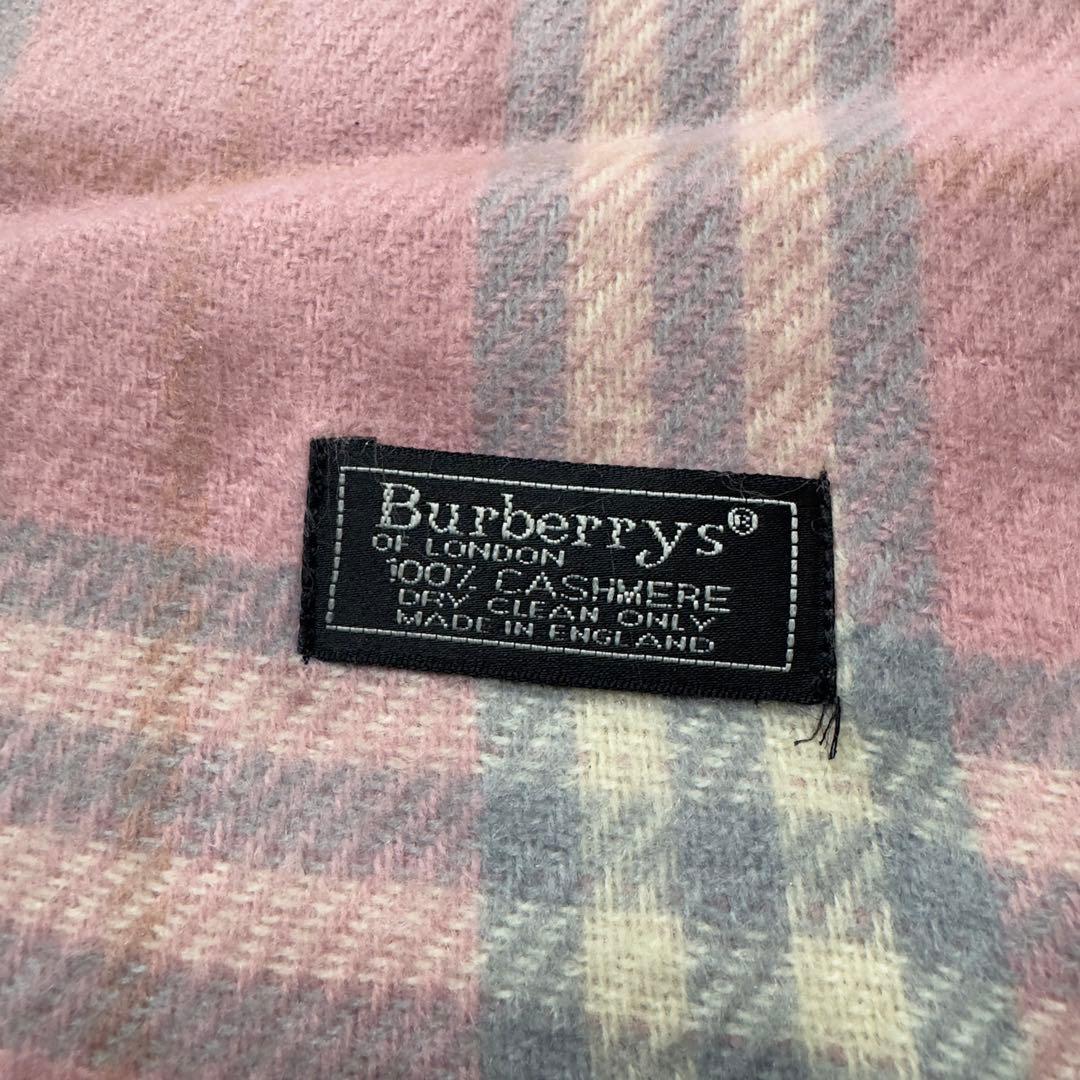 カシミア100%BURBERRYノバチェックマフラーバーバリーイングランド製