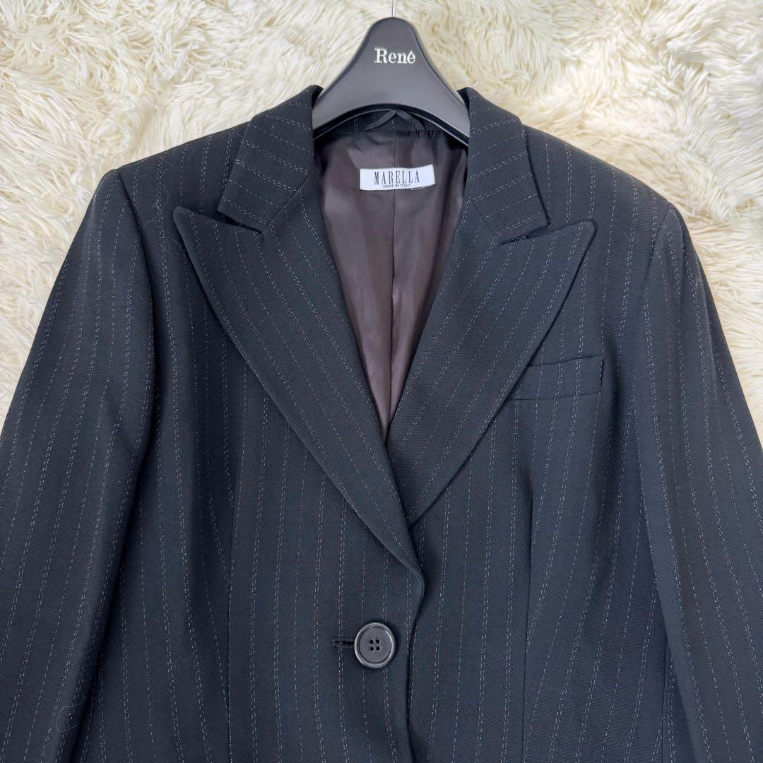 大きいサイズ✨マレーラ ストライプ セットアップスーツ 46 2XL ジャケット