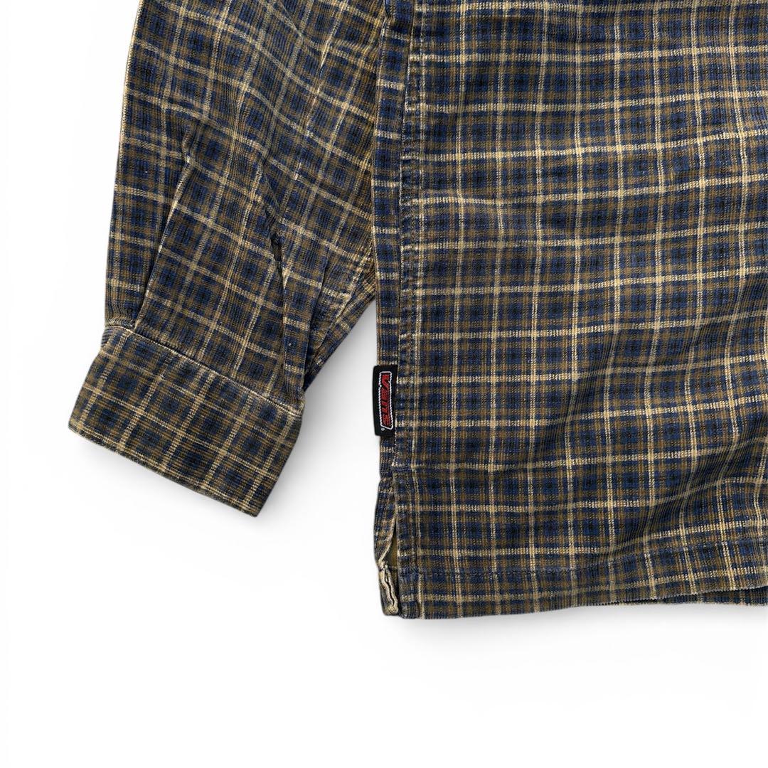 90s VANS バンズ コーデュロイシャツ チェック ブラウン M