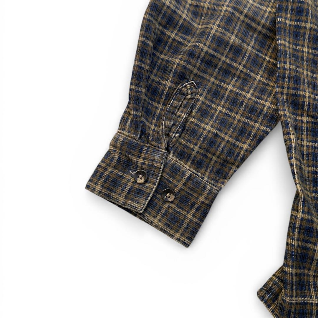 90s VANS バンズ コーデュロイシャツ チェック ブラウン M