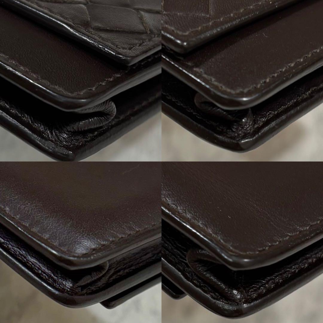 【美品】 ボッテガヴェネタ ケース イントレチャート ダークブラウン