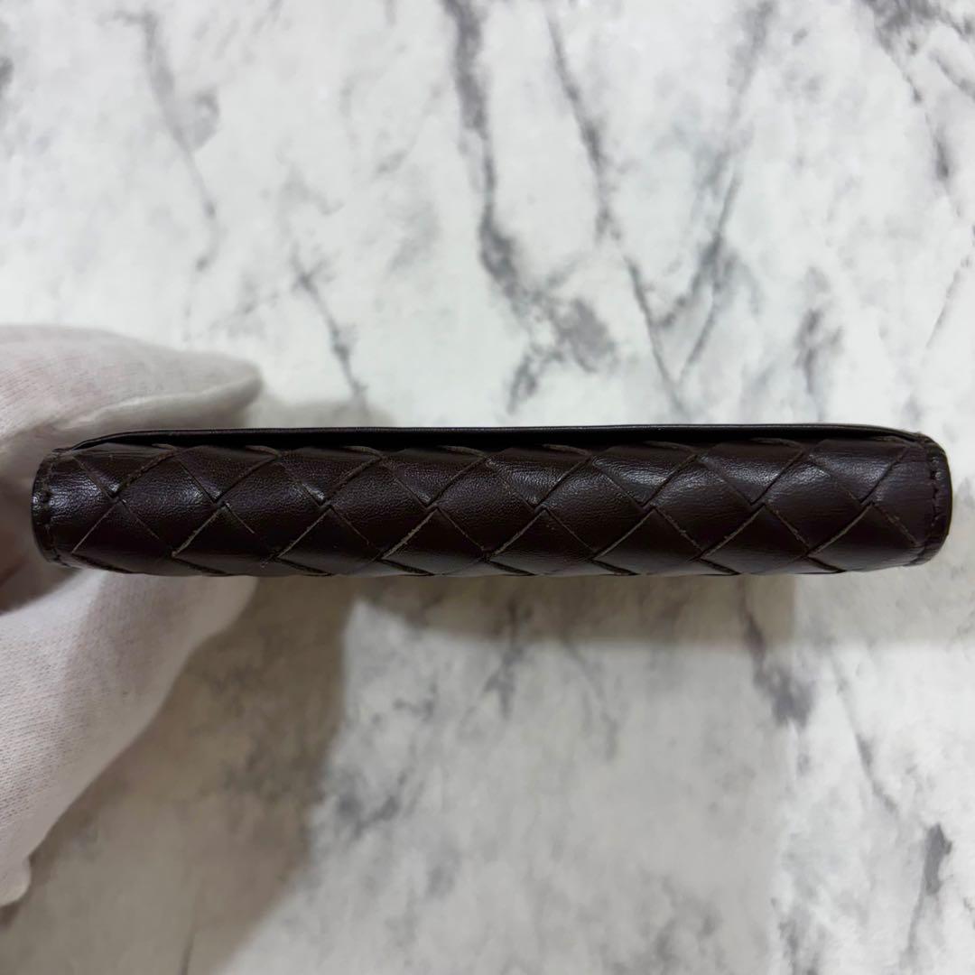 【美品】 ボッテガヴェネタ ケース イントレチャート ダークブラウン