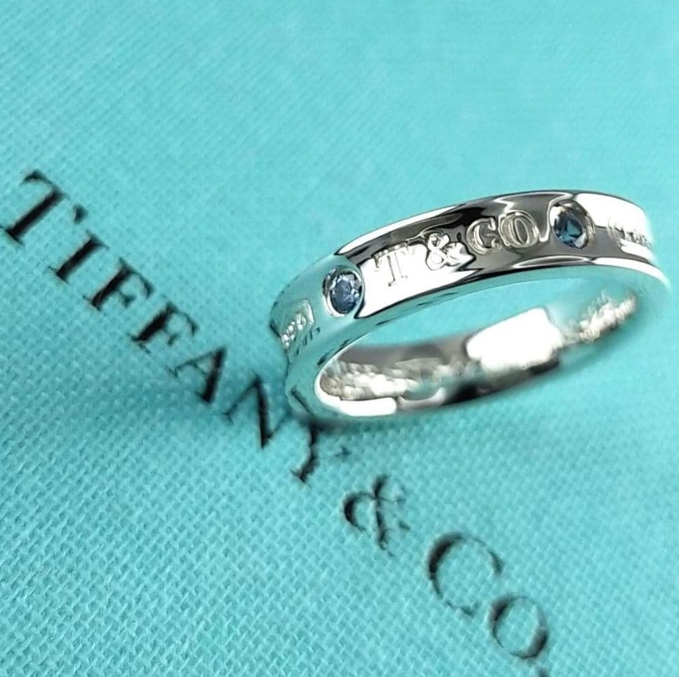 ●SALE●【ティファニー】１８３７　ナロー　サファイア　２P　リング　７号