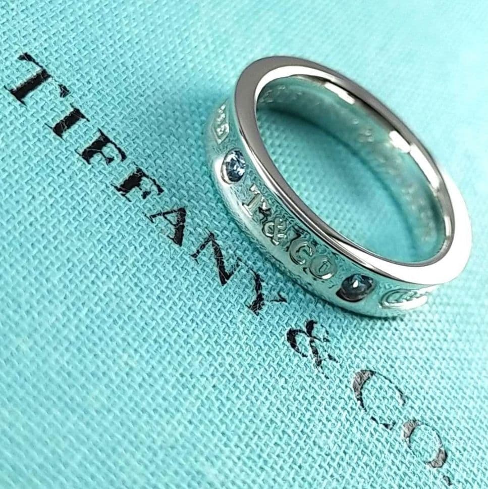 ●SALE●【ティファニー】１８３７　ナロー　サファイア　２P　リング　７号