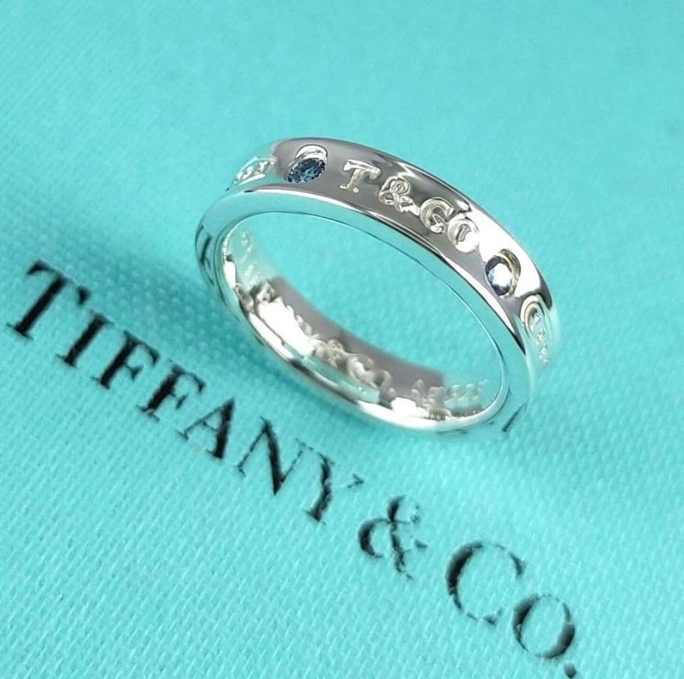●SALE●【ティファニー】１８３７　ナロー　サファイア　２P　リング　７号