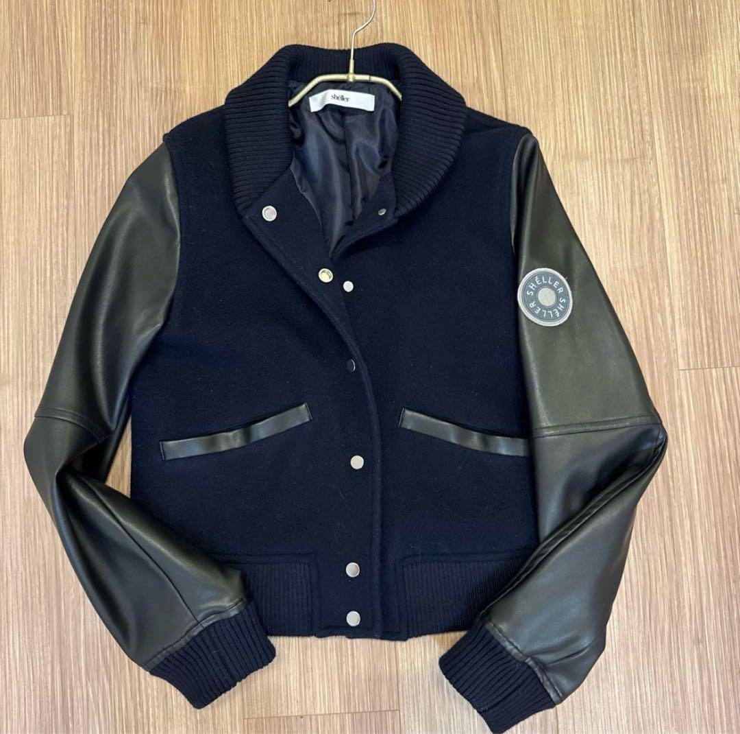 sheller シェリエ　幻の完売 ネイビー ブラック スタジャン Mサイズ