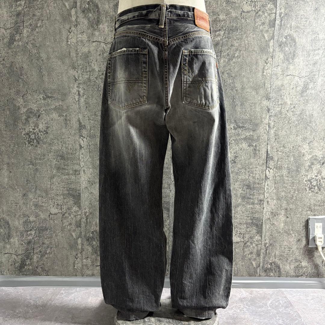 パンツ EDWIN selvage wide black denim pants W32