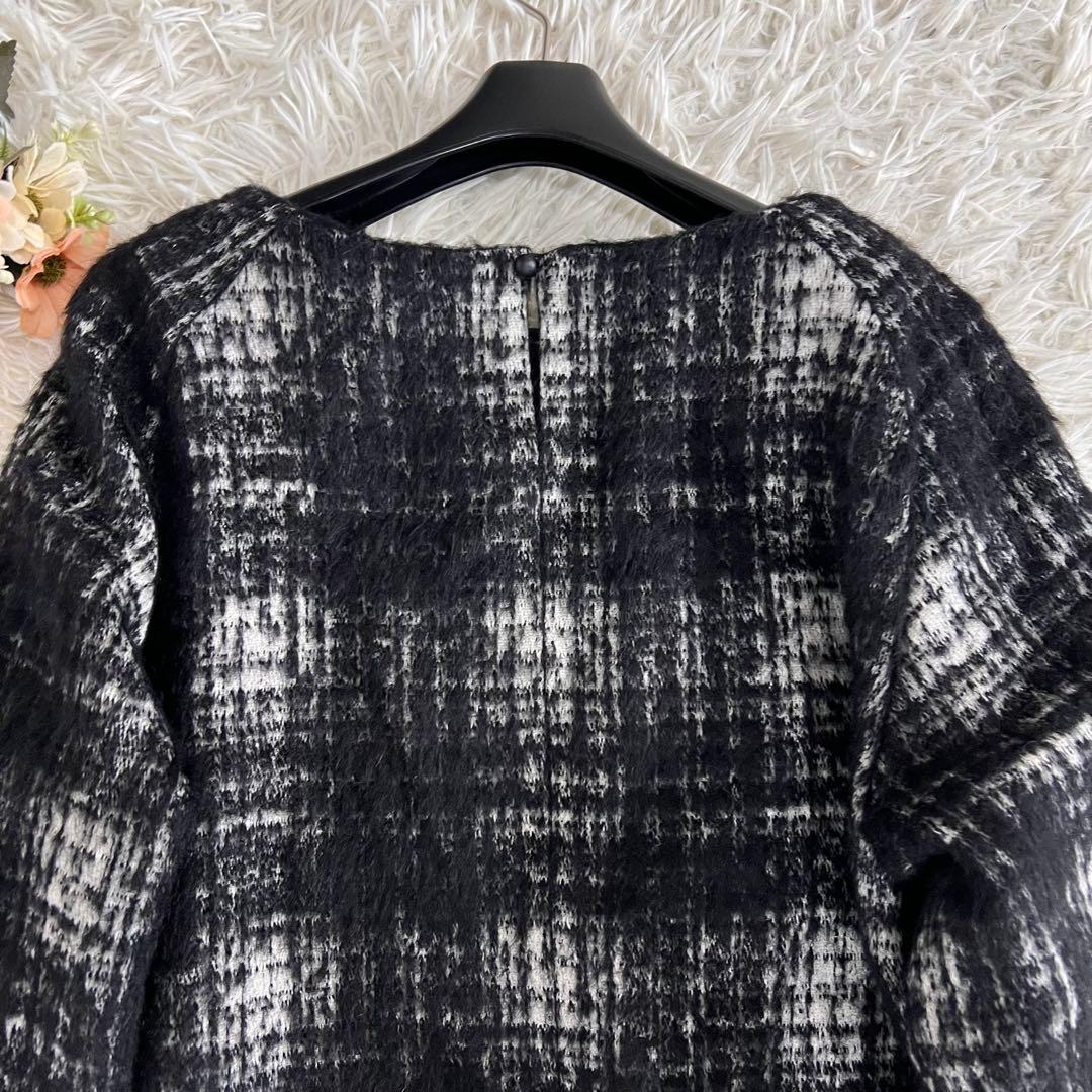 ADORE アドーア アルパカ シャギー チェック ニット ブラウス