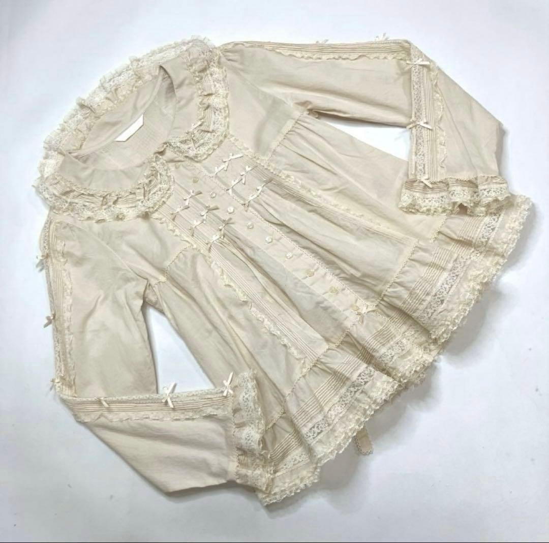 ピンクハウス 生成 レース使い 豪華綿ローンブラウス