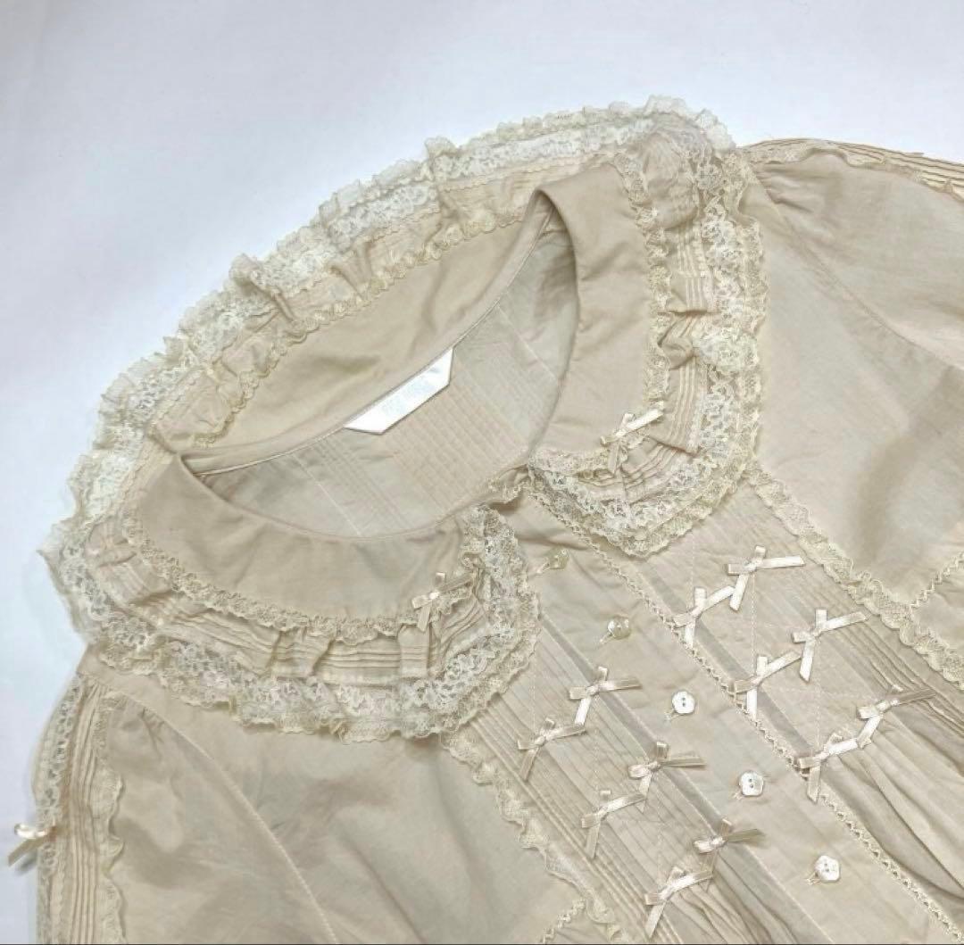 ピンクハウス 生成 レース使い 豪華綿ローンブラウス