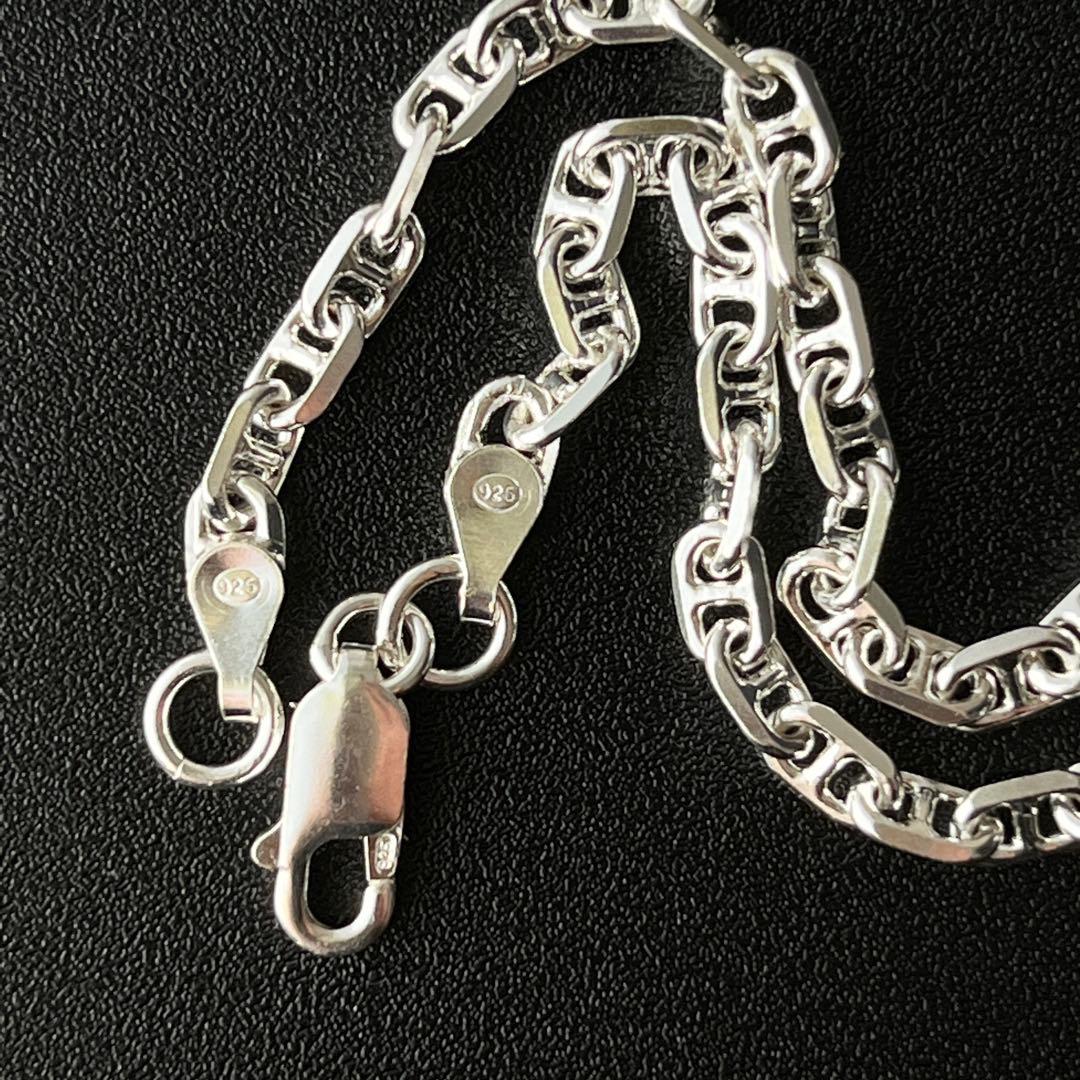 シルバー925 アンカーチェーン マリーナチェーン ネックレス 50cm3mm