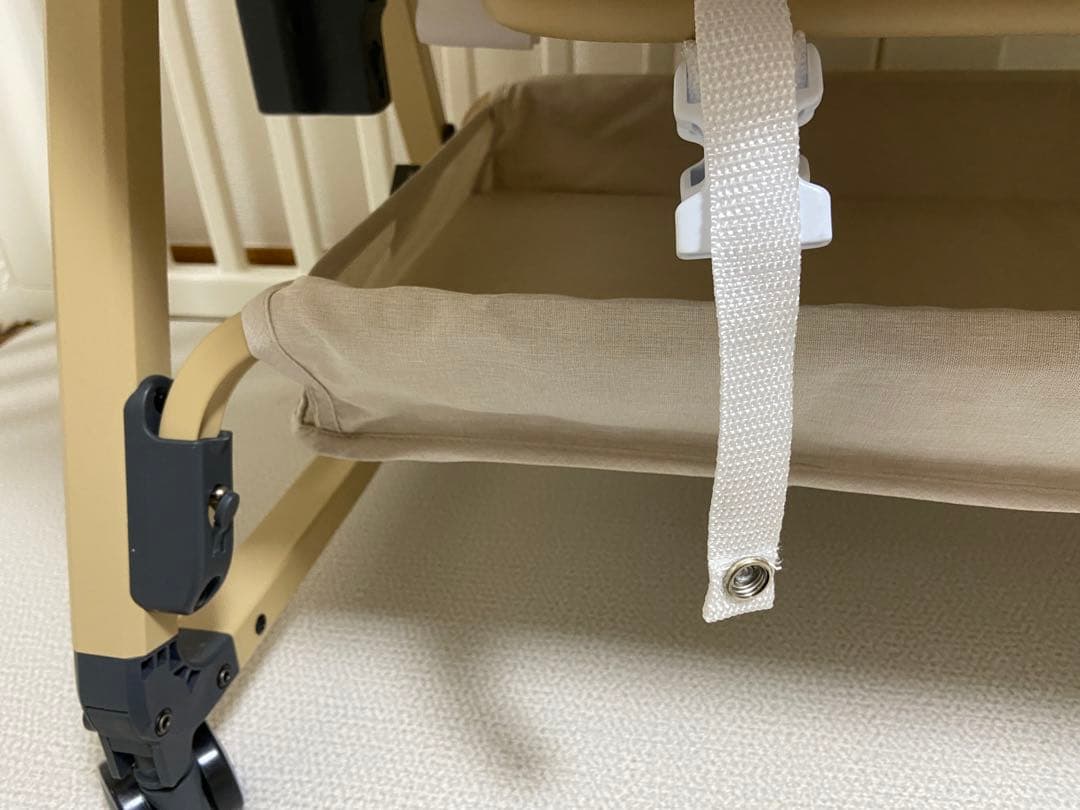 HZDMJ ベージュ ベビーベッド 高さ調整機能付き