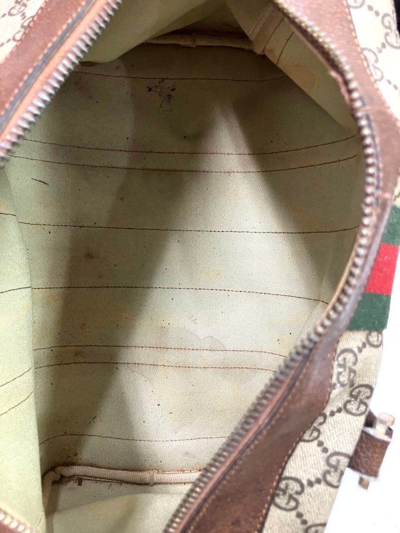 GUCCI グッチ　ボストンバッグ GG柄　シェリーライン