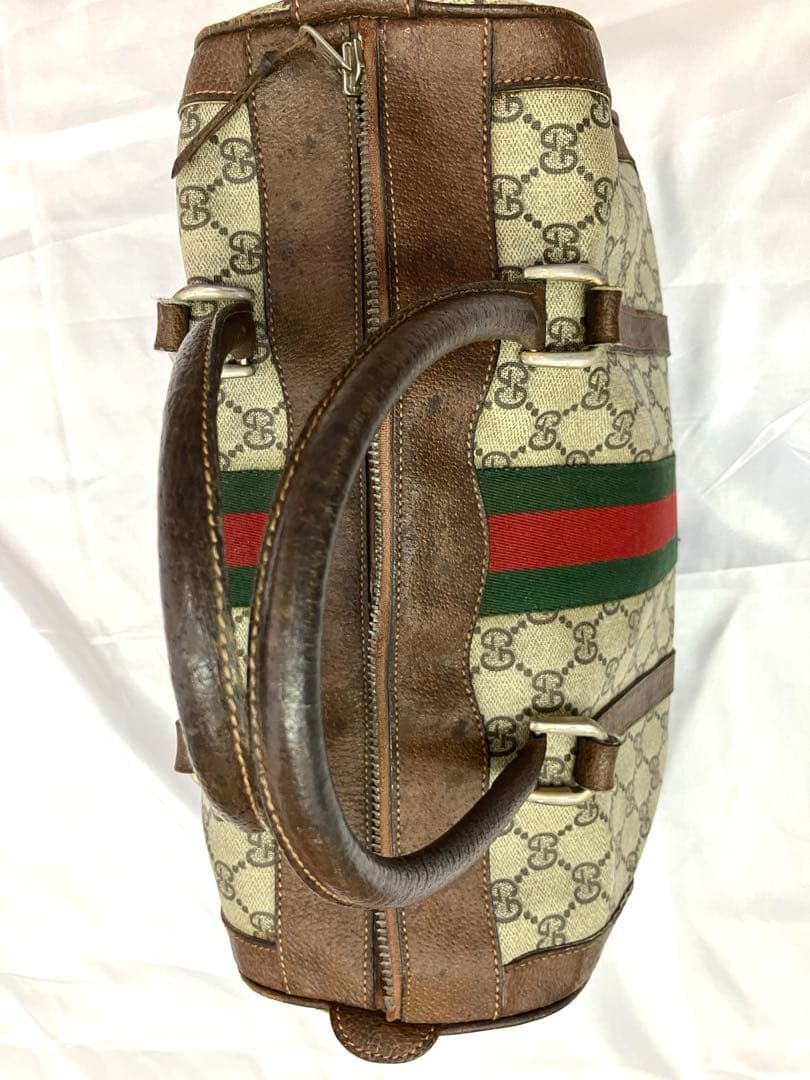 GUCCI グッチ　ボストンバッグ GG柄　シェリーライン