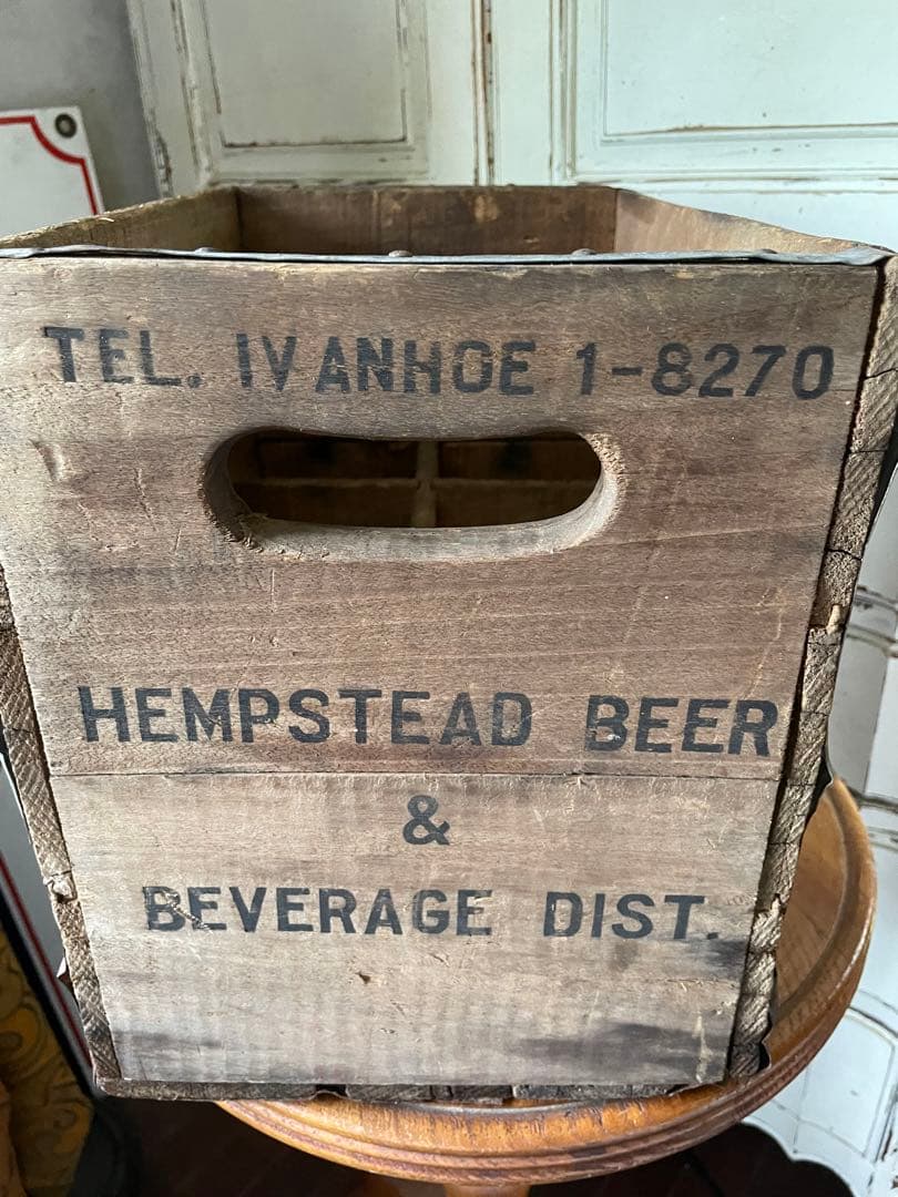 878仕切り付　木箱　ウッドボックス　箱　アメリカ　ボトルホルダー　レア