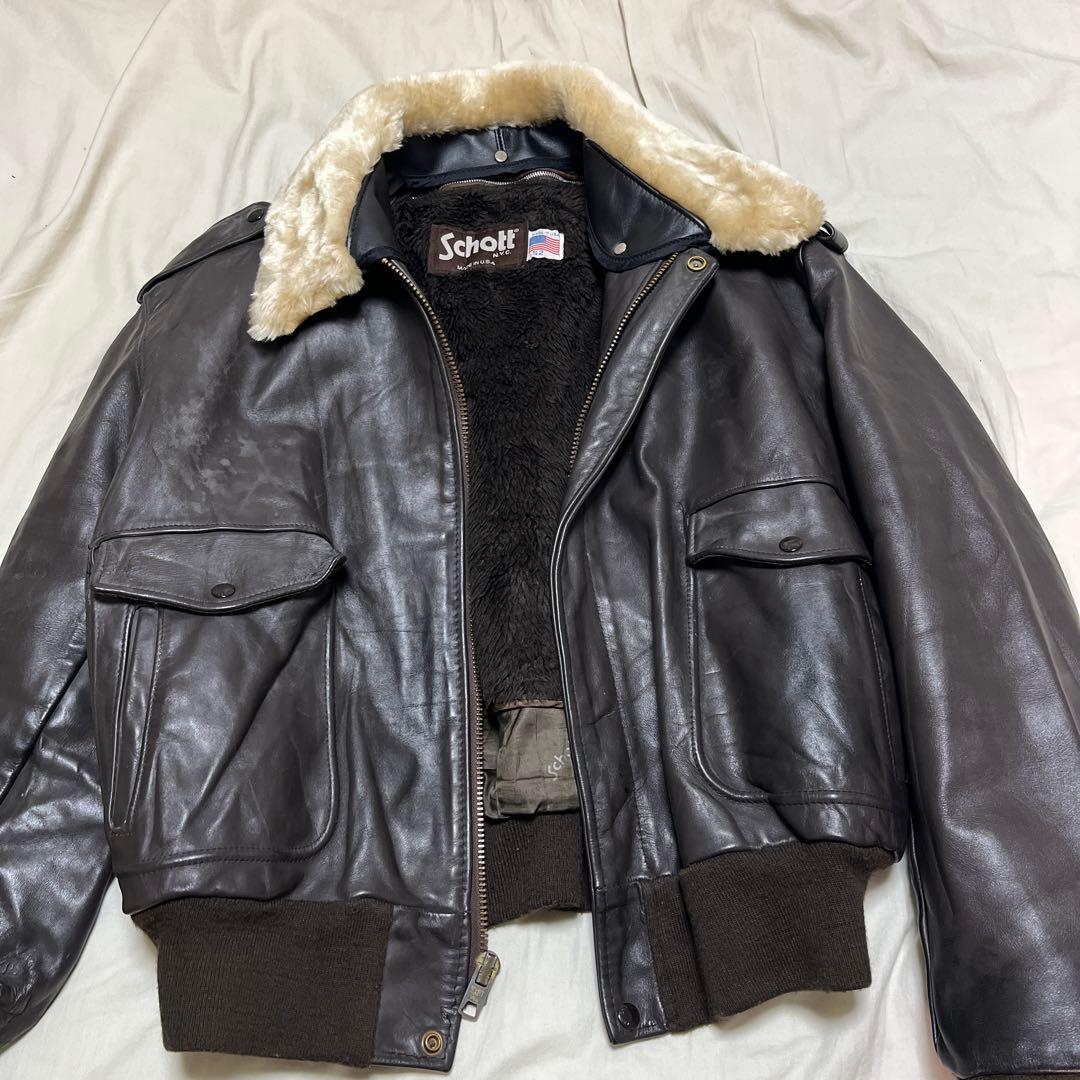 52size schott 本革レザーフライトジャケット