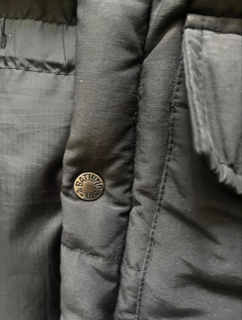 m*0様 A BATHING APE ブラックダウンジャケット フード付き