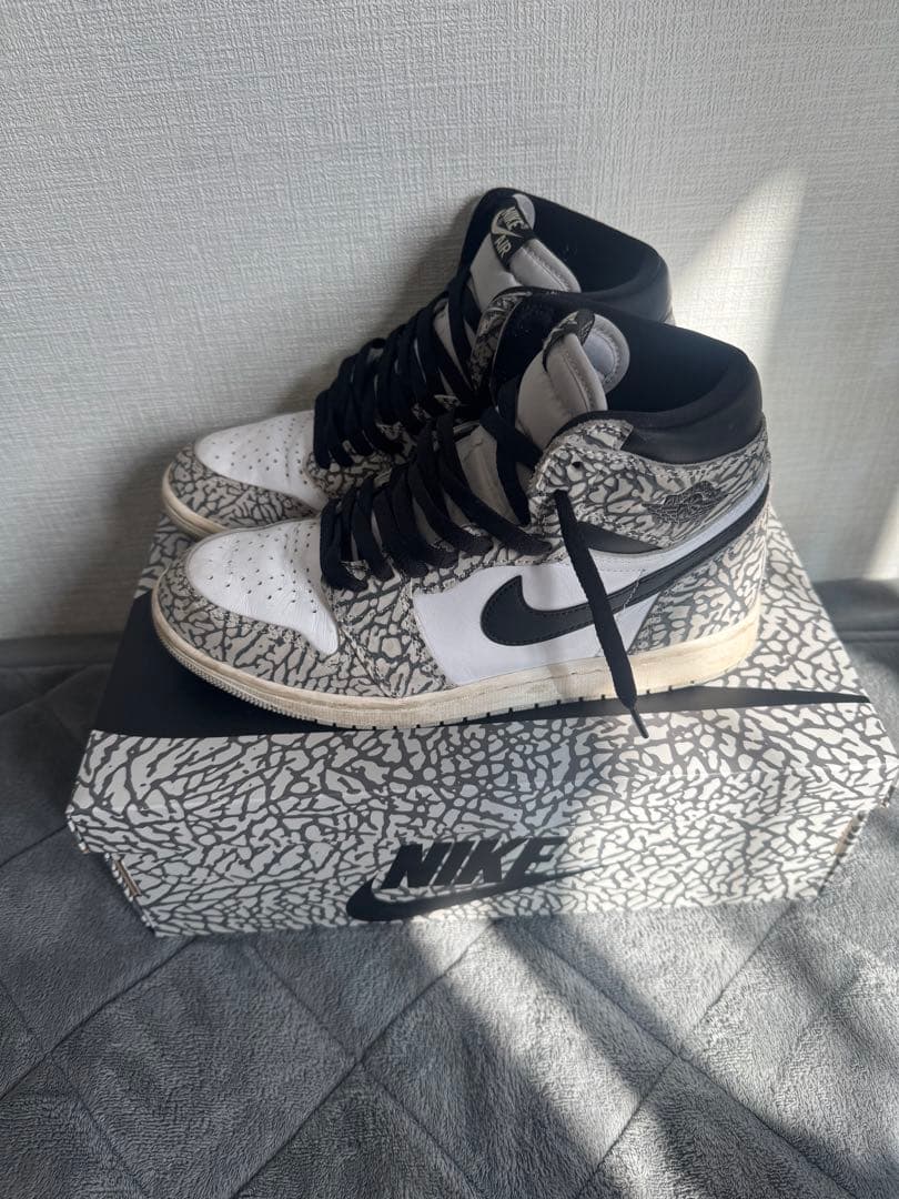 靴 Nike Air Jordan 1 \"White Cement/Safari