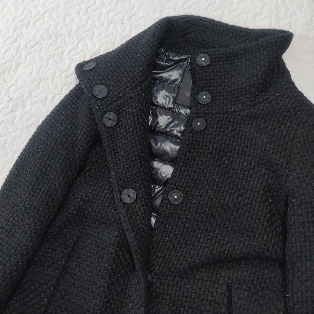 美品✨HERNO　黒タグ　編込みニットフェイスダウンコート　黒　44