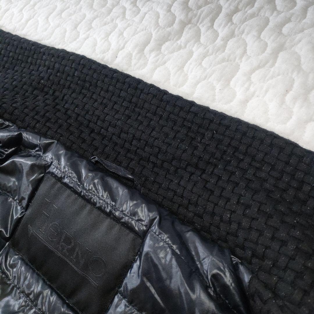 美品✨HERNO　黒タグ　編込みニットフェイスダウンコート　黒　44