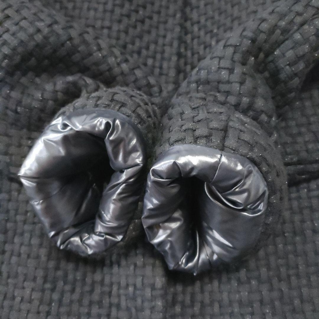 美品✨HERNO　黒タグ　編込みニットフェイスダウンコート　黒　44