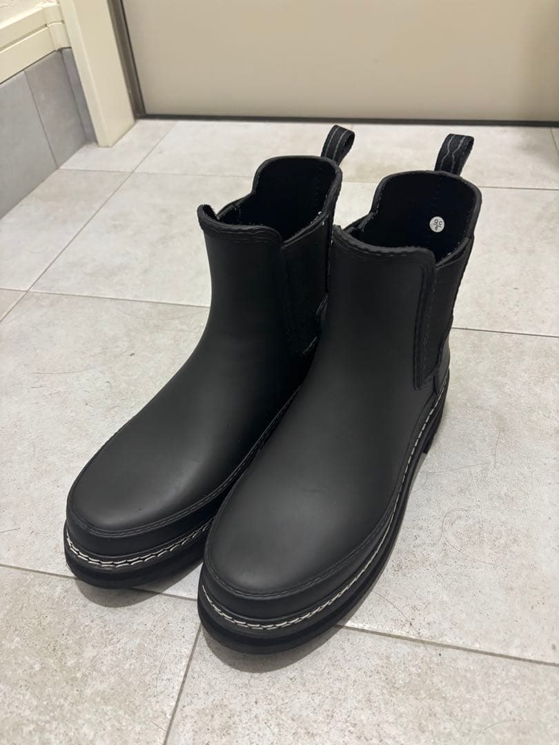 HUNTER ブラック ショートブーツ