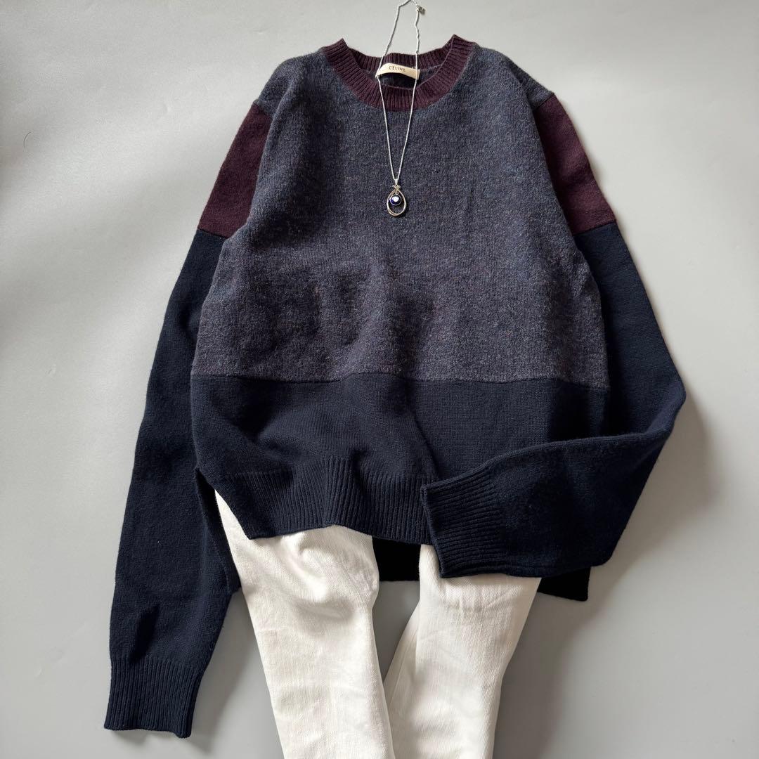 セリーヌ　CELINE ウール　カシミヤ　アルパカ混　長袖ニット