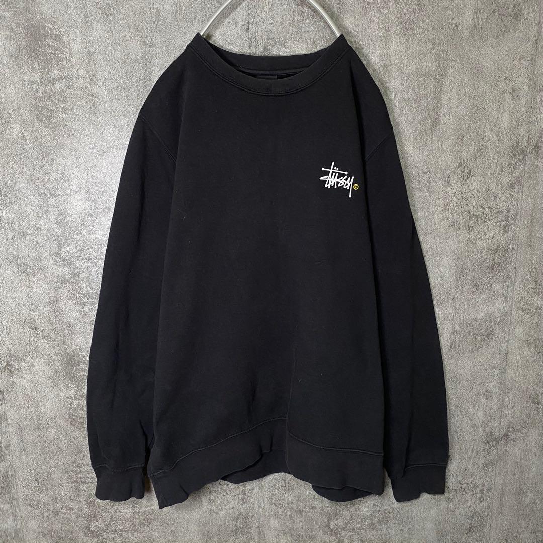 Stussy スウェット ブラック M ストックロゴ　ゆるだぼ 定番