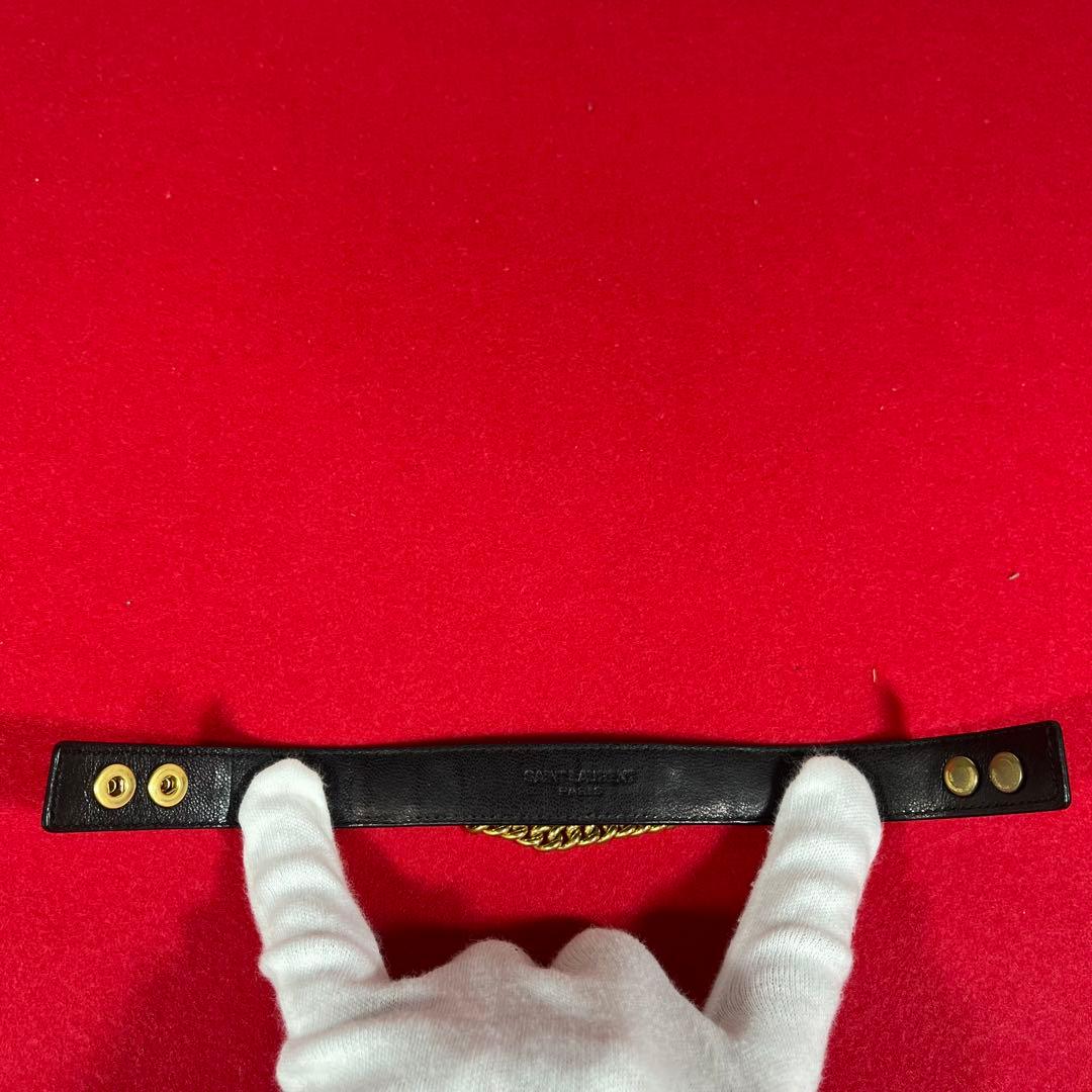 サンローラン　SAINT LAURENT チェーンレザーブレスレット