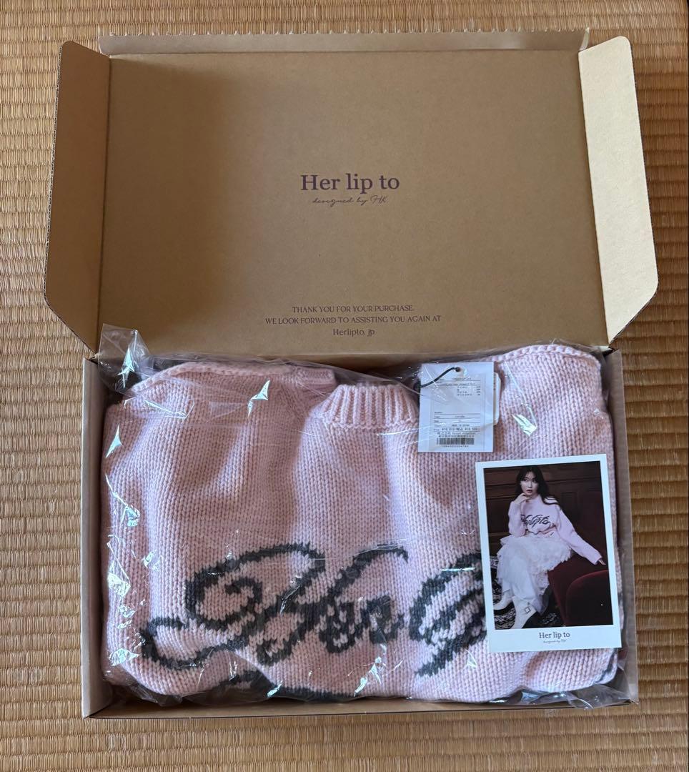 トップス Herlipto Loved one Logo Jacquard Knit M