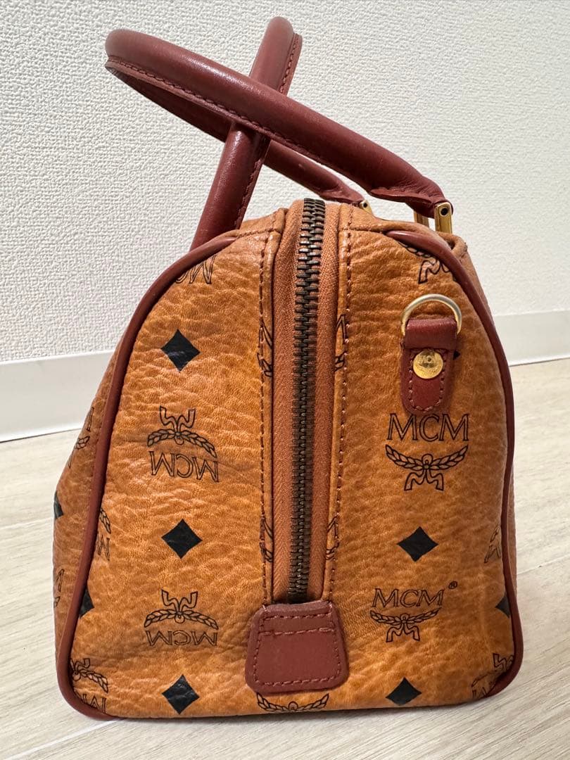 MCM ボストンバッグ ブラウンレザー