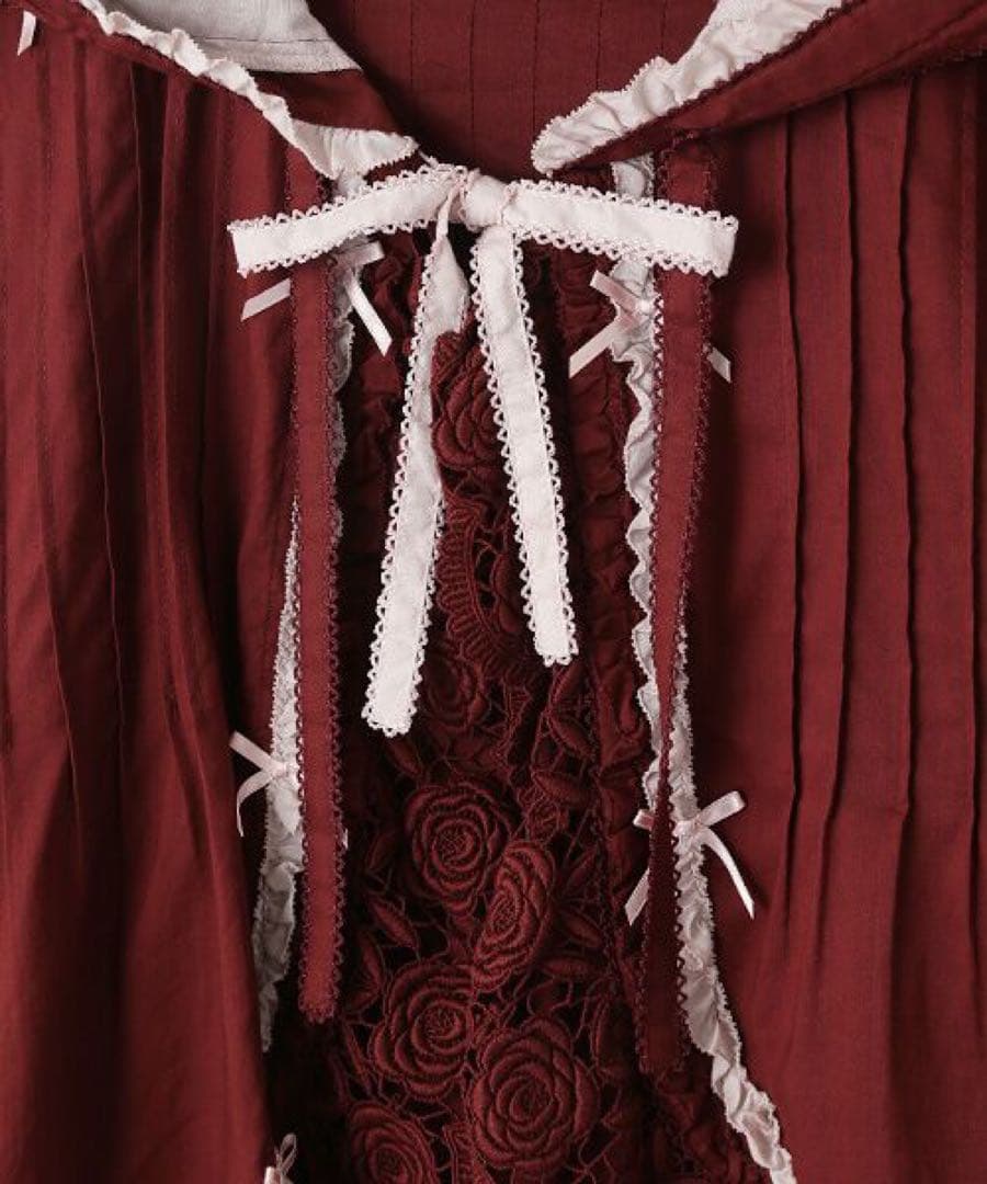 配色フリル フードブラウス ピンクハウス