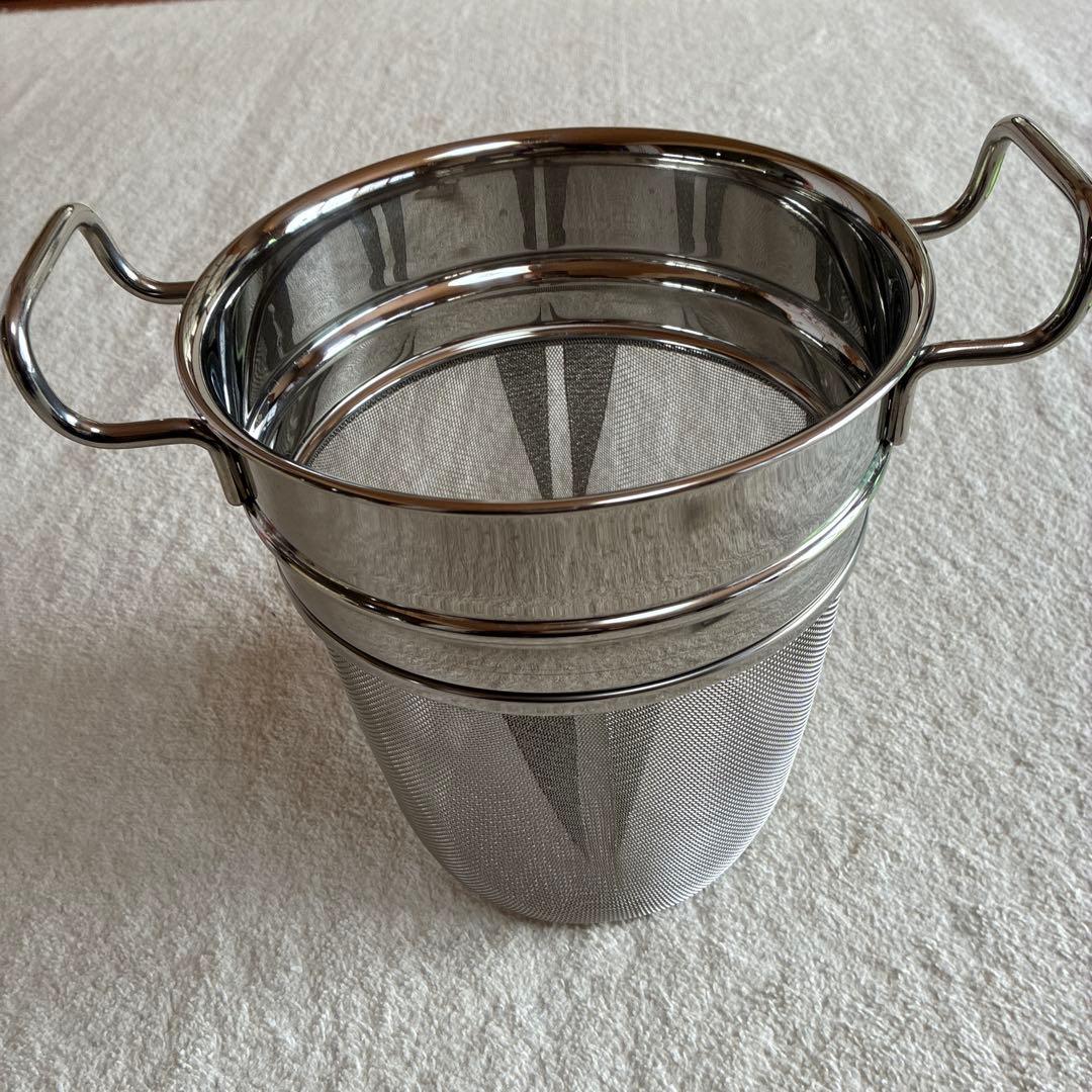 ム*リ様 IH対応ステン製 寸胴鍋 両側ハンドル付き ザル付き 鍋深さ20cm直