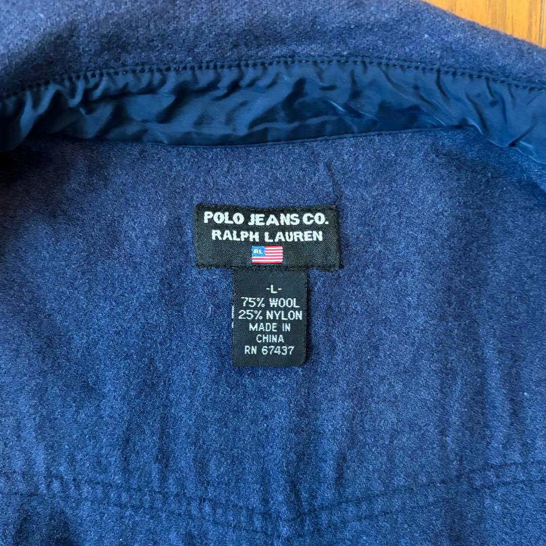 ラルフローレンPOLO JEANS COMPANYウールシャツ Lネイビー