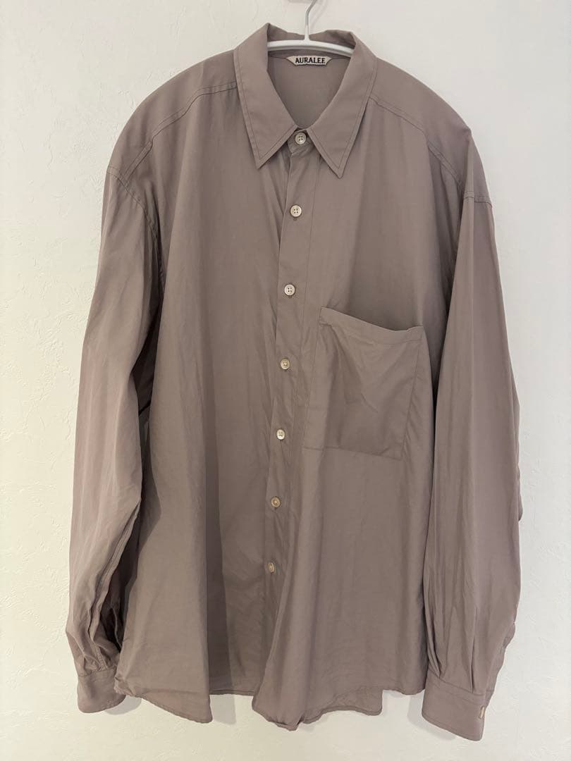 トップス AURALEE WASHED FINK TWILL BIG SHIRTS 5