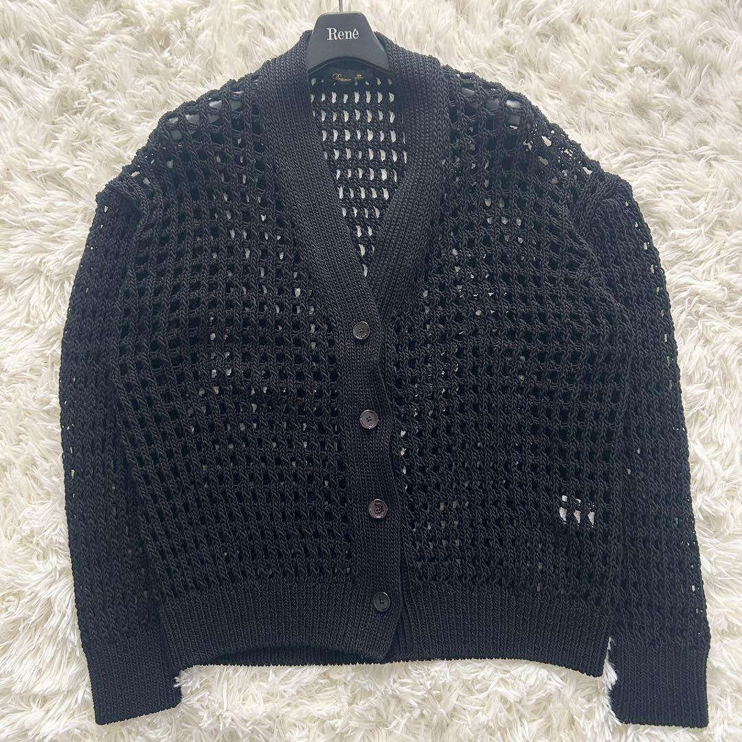 現行✨DRAWER SUMMER 3Gアイレットカーディガン ブラック