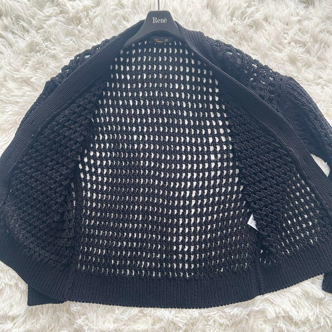 現行✨DRAWER SUMMER 3Gアイレットカーディガン ブラック