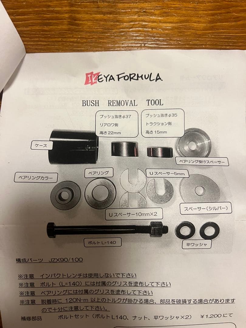 jzx90、100 イケヤフォーミュラ　ブッシュリムーバー