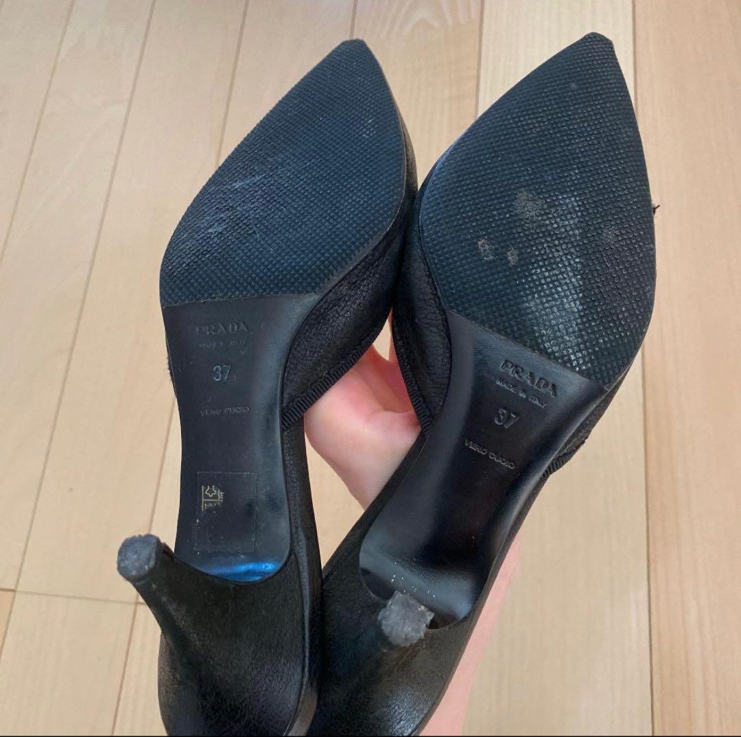 PRADA スタッズ ビジュー ミュール 37 ポインテッド ヒール