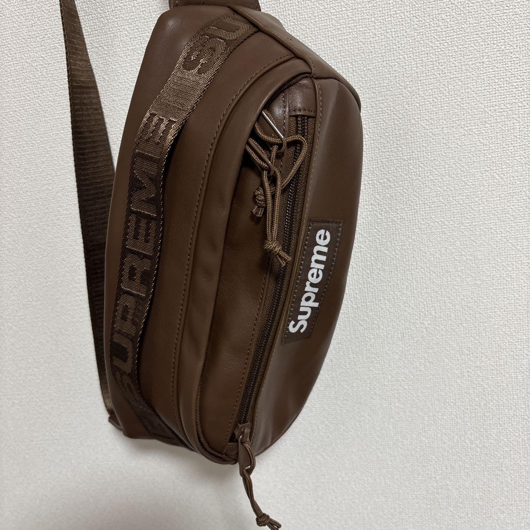 supreme シュプリーム ボディバッグ ワンショルダー　レザー　ブラウン
