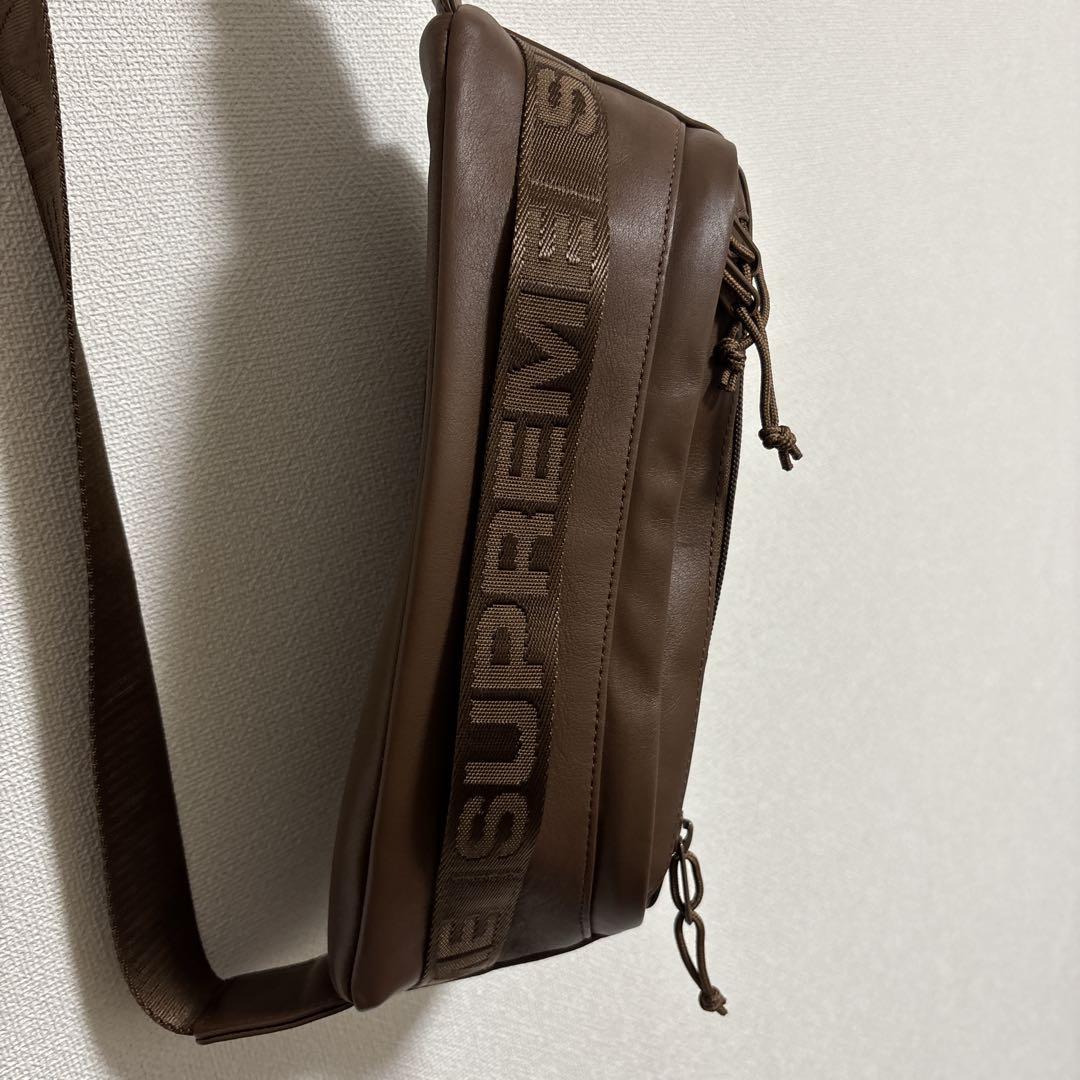 supreme シュプリーム ボディバッグ ワンショルダー　レザー　ブラウン