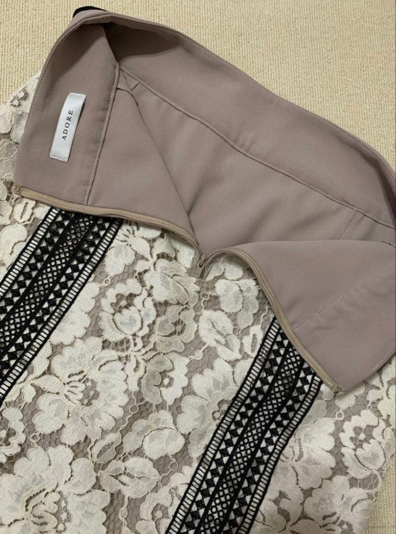 ADORE アドーア　フラワーコードレーススカート 総レース　36