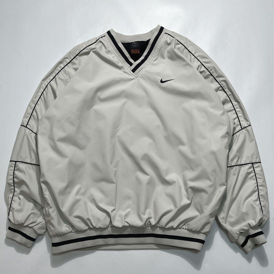 90s ナイキゴルフ ナイロンプルオーバー ピステ XL オフホワイト 7700