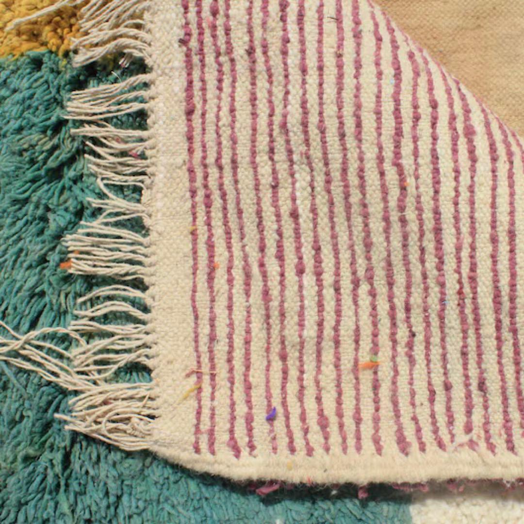 【売り切りセール】ハンドメイド カラフル モロッカンラグ 150 x 100cm