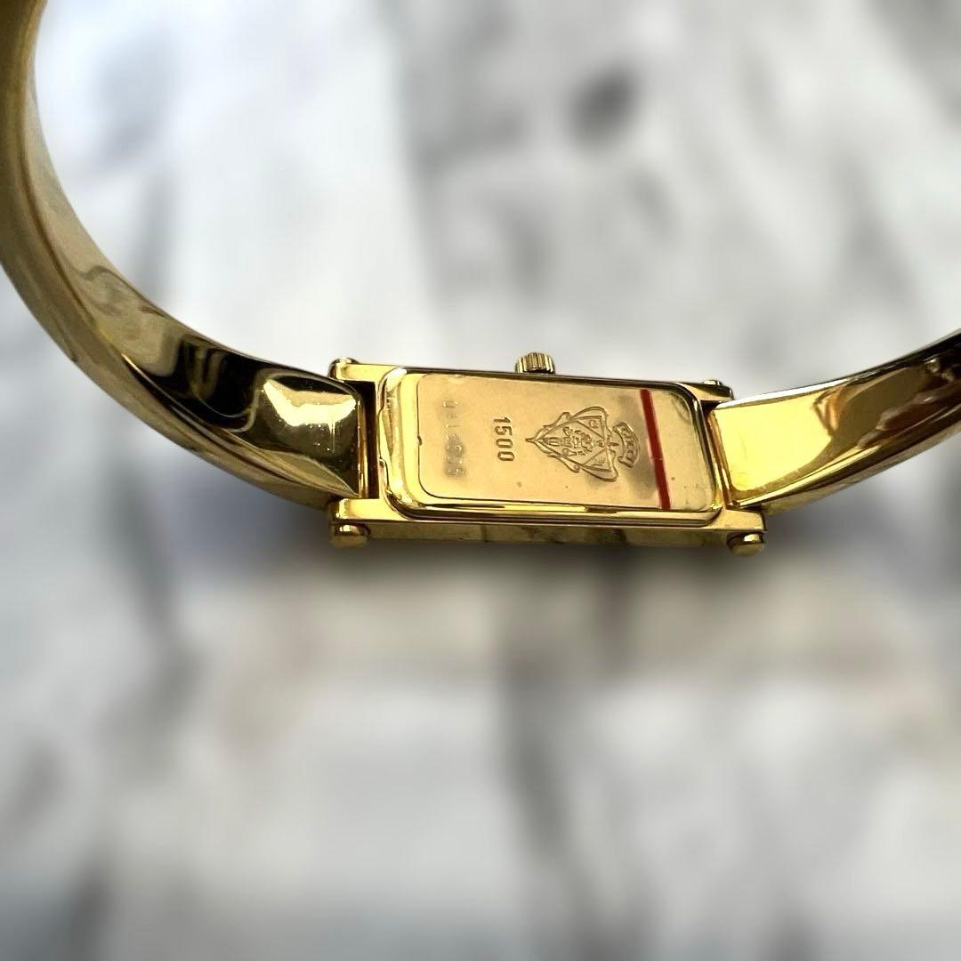 GUCCI 腕時計 1500L バングル シェル文字盤 レディース