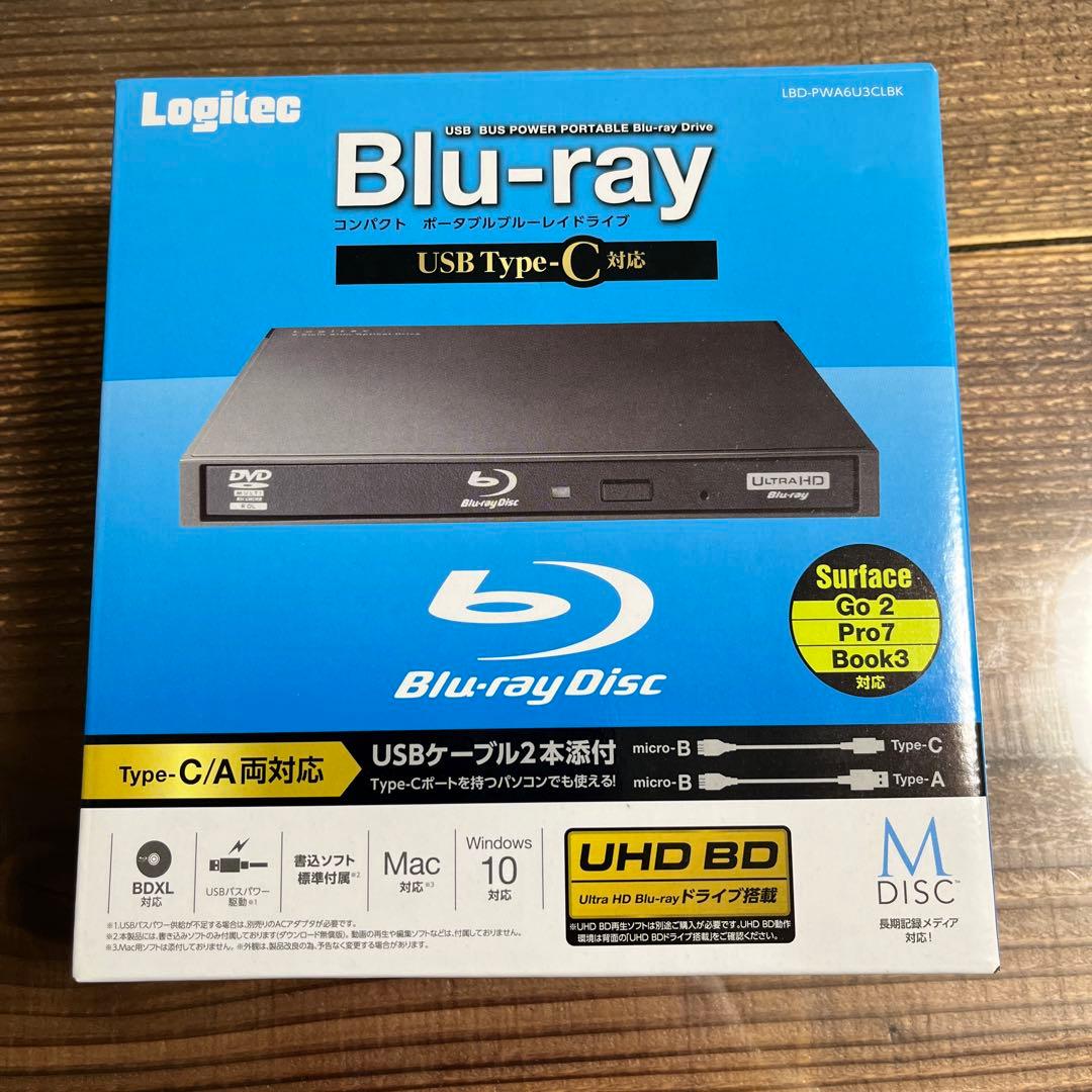 コンパクトポータブルブルーレイドライブ LBD-PWA6U3CLBK