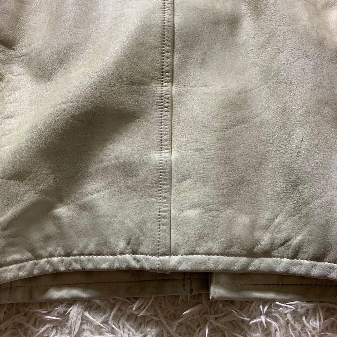 【米国製】schott クラシックレザー ホワイト L ライダースジャケット